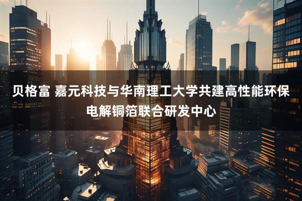 贝格富 嘉元科技与华南理工大学共建高性能环保电解铜箔联合研发中心