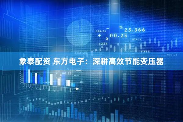 象泰配资 东方电子：深耕高效节能变压器